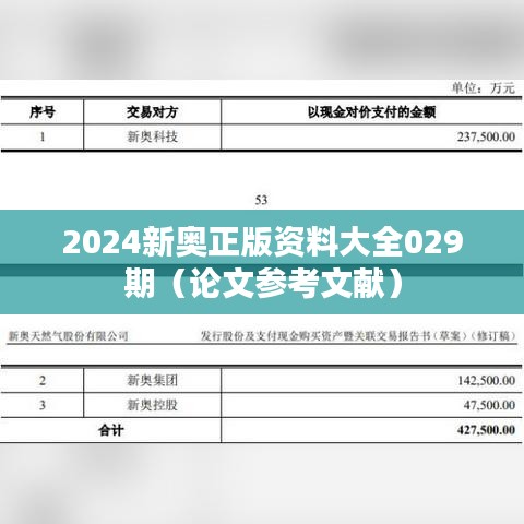 2024新奥正版资料大全029期(论文参考文献)
