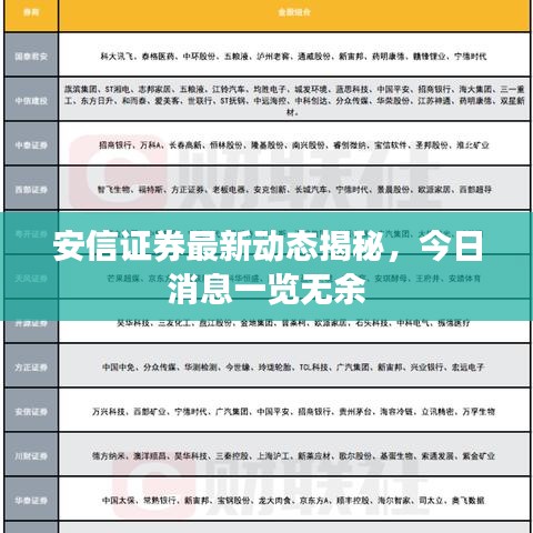 安信证券最新动态揭秘,今日消息一览无余