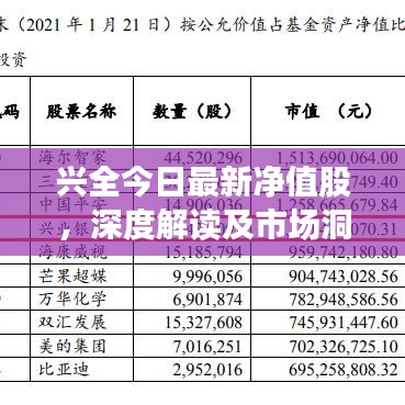兴全今日最新净值股,深度解读及市场洞察报告