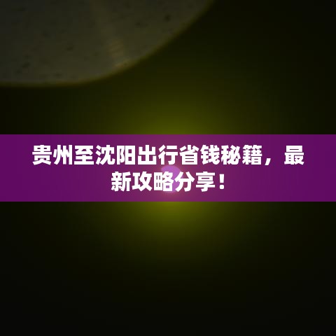 贵州至沈阳出行省钱秘籍,最新攻略分享!