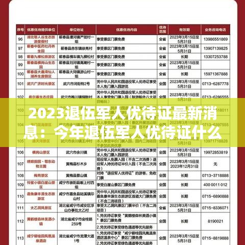 2023退伍军人优待证最新消息:今年退伍军人优待证什么时间发放