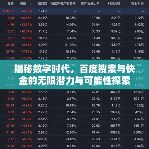 揭秘数字时代,百度搜索与快金的无限潜力与可能性探索