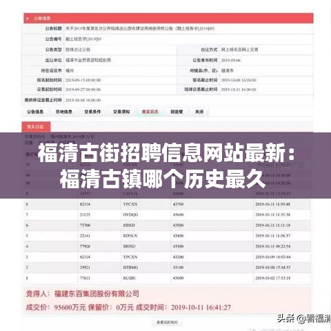 福清古街招聘信息网站最新:福清古镇哪个历史最久