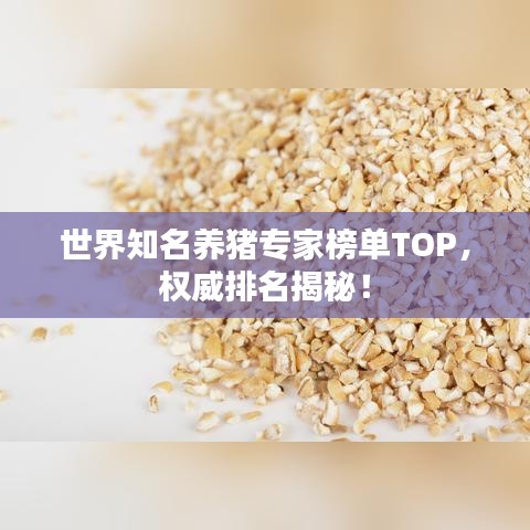 世界知名养猪专家榜单TOP,权威排名揭秘!