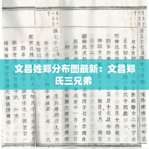 文昌姓郑分布图最新:文昌郑氏三兄弟