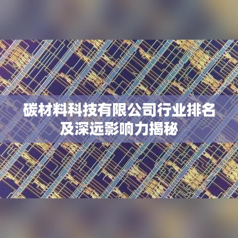 碳材料科技有限公司行业排名及深远影响力揭秘