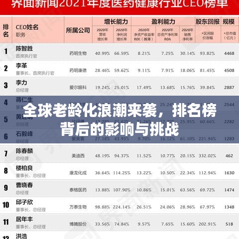 全球老龄化浪潮来袭,排名榜背后的影响与挑战