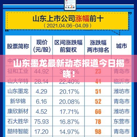 山东墨龙最新动态报道今日揭晓!
