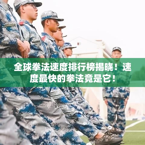 全球拳法速度排行榜揭晓!速度最快的拳法竟是它!