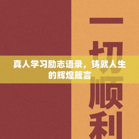 真人学习励志语录，铸就人生的辉煌箴言
