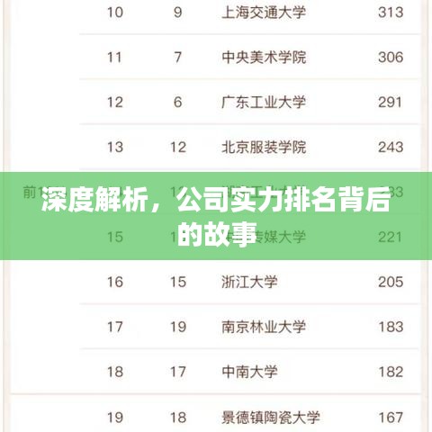 深度解析，公司实力排名背后的故事