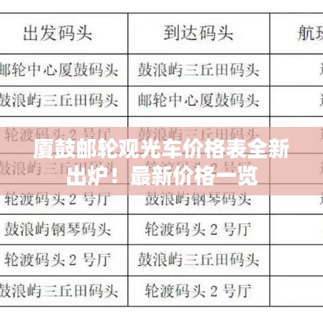 厦鼓邮轮观光车价格表全新出炉!最新价格一览