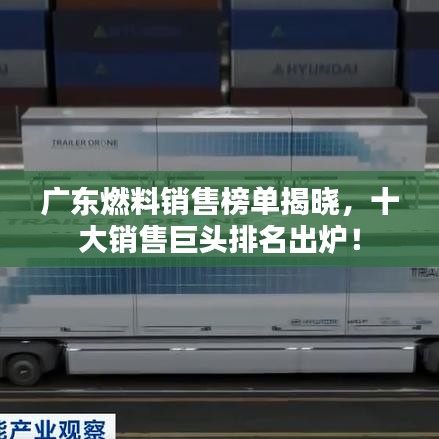 广东燃料销售榜单揭晓，十大销售巨头排名出炉！