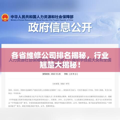 各省维修公司排名揭秘,行业翘楚大揭秘!