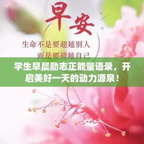 学生早晨励志正能量语录,开启美好一天的动力源泉!
