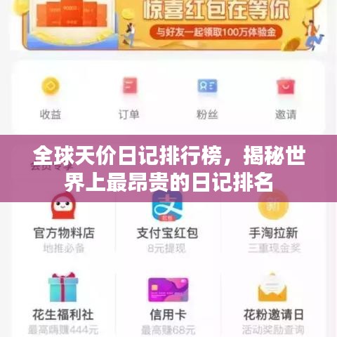 全球天价日记排行榜,揭秘世界上最昂贵的日记排名