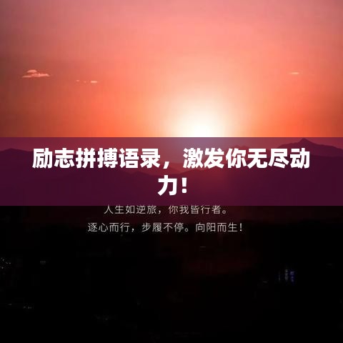 励志拼搏语录,激发你无尽动力!