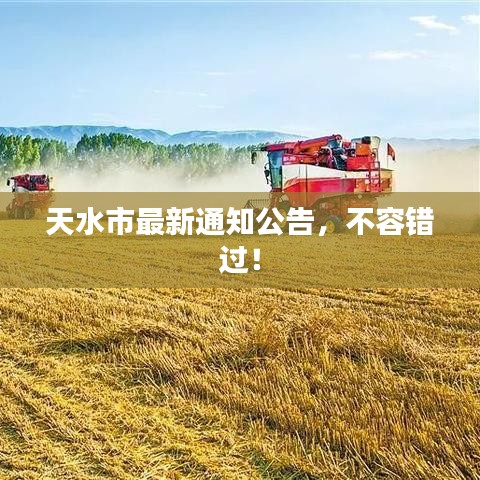 天水市最新通知公告，不容错过！