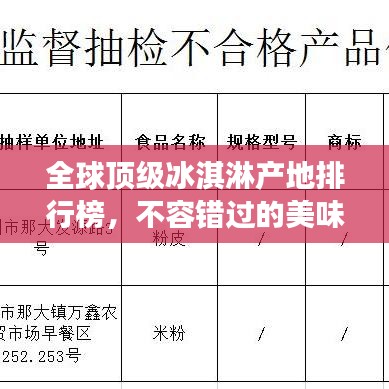 全球顶级冰淇淋产地排行榜,不容错过的美味之旅!