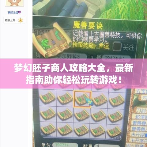 梦幻胚子商人攻略大全,最新指南助你轻松玩转游戏!