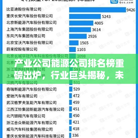 产业公司能源公司排名榜重磅出炉,行业巨头揭秘,未来趋势展望