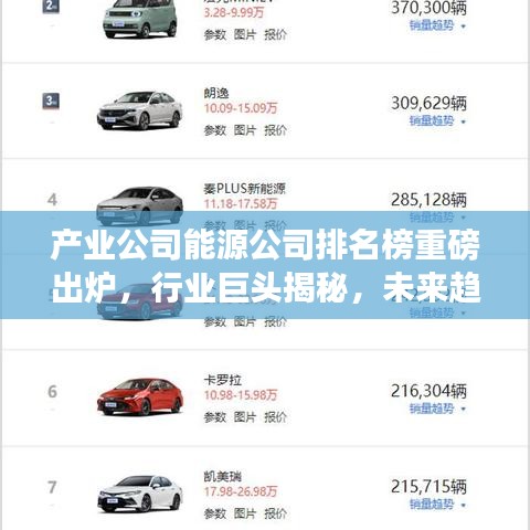 产业公司能源公司排名榜重磅出炉,行业巨头揭秘,未来趋势展望