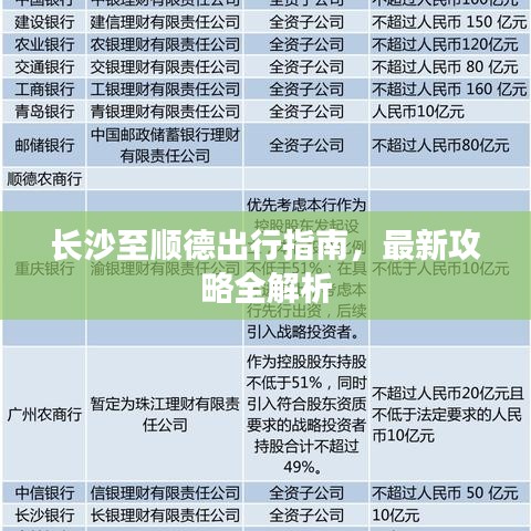 长沙至顺德出行指南，最新攻略全解析